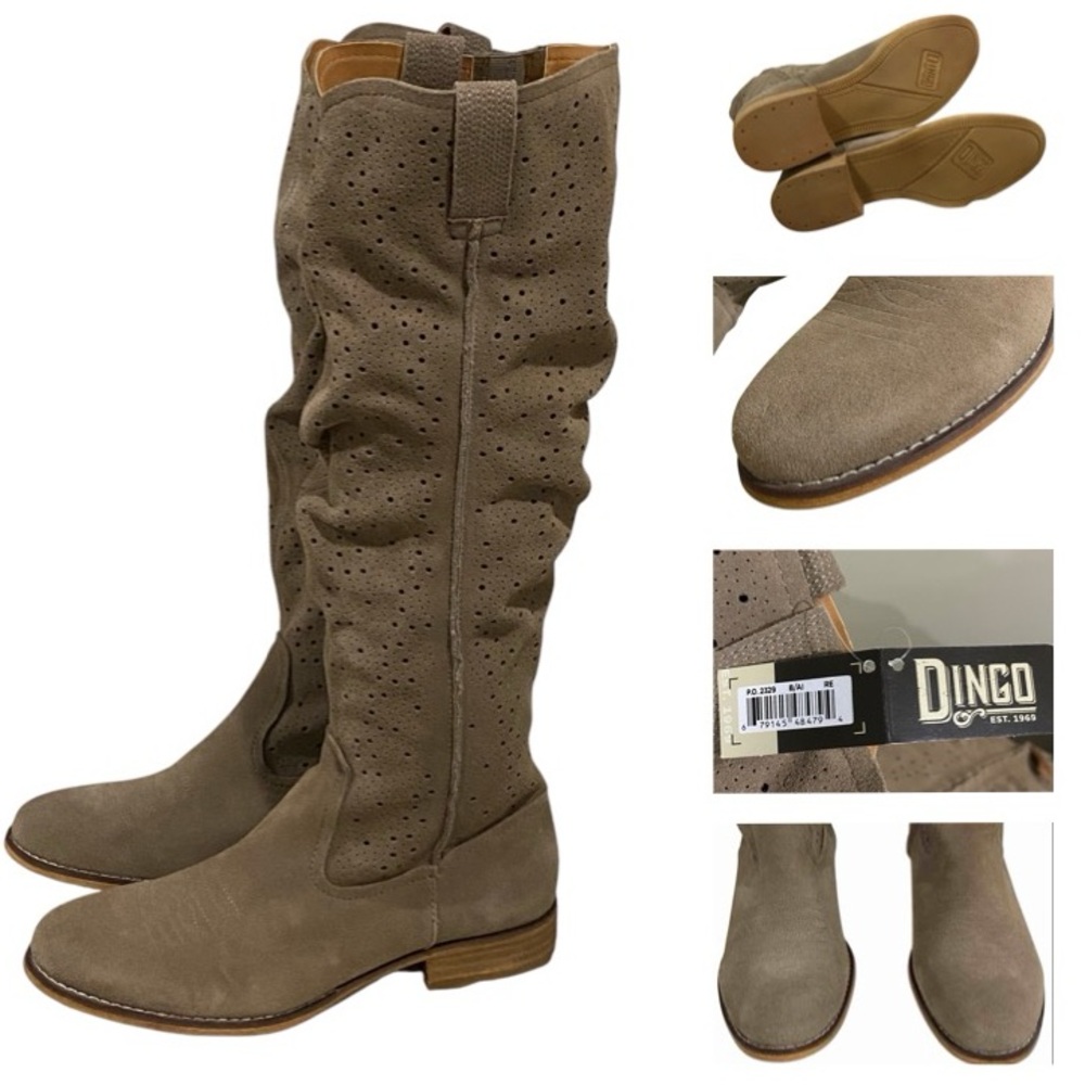 🎉Host Pick🎉NWT Dingo Adrina Tall Leather Casual Taupe Boots Size 8.5